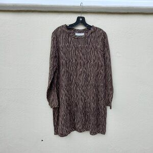 NWT 100% Cotton Animal Print/Wood Grain Pattern Dress Size S